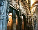 Dei Säulen des Portico de la Gloria